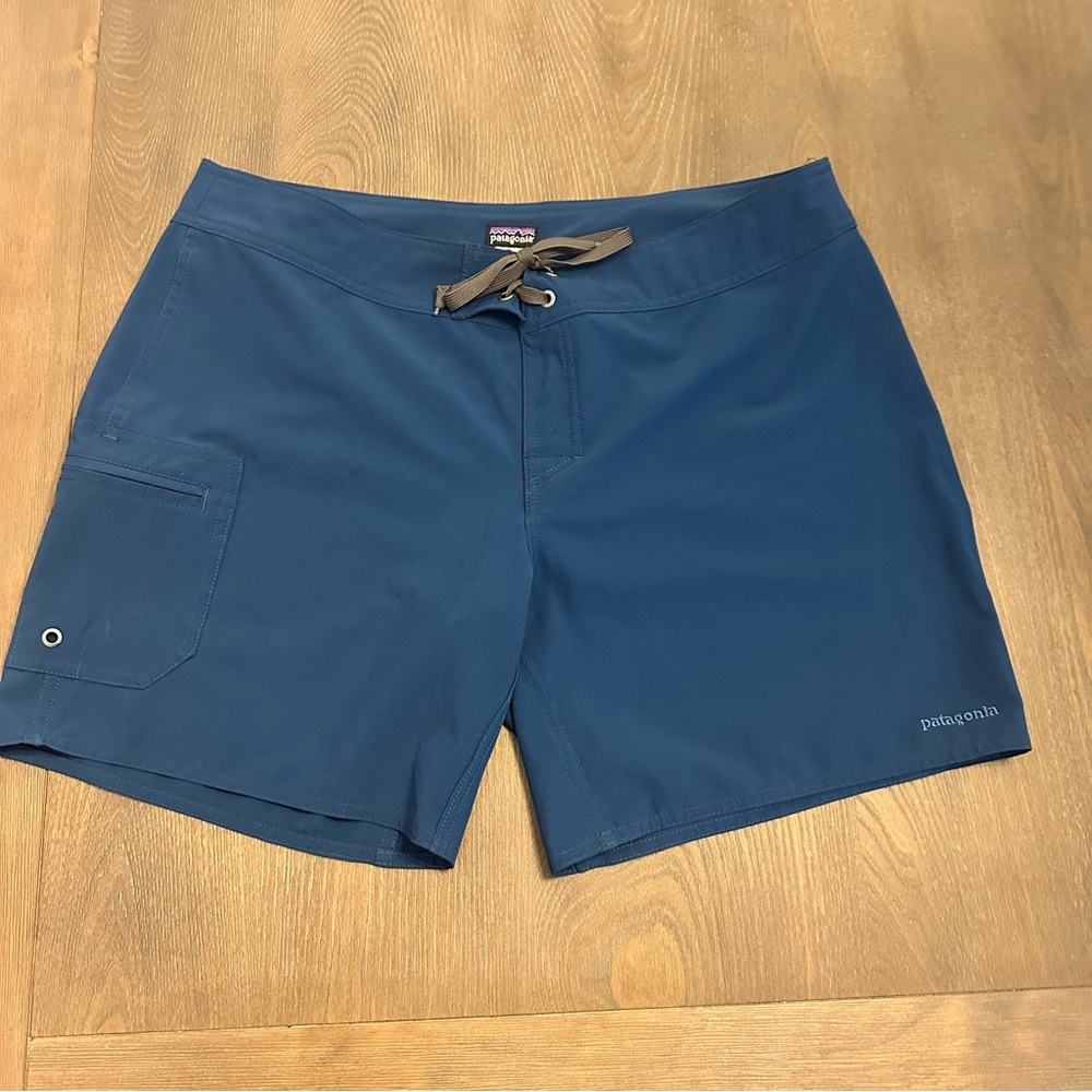 Patagonia Hiking Shorts Womens 12 Lightweight Casual Pockets Drawstring Blue